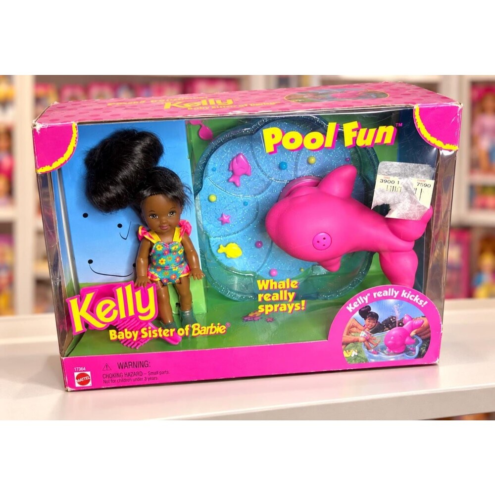 Kelly Pool Fun African American Doll Pink Whale & Pool 17589 New 1996